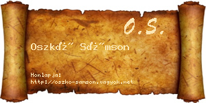 Oszkó Sámson névjegykártya